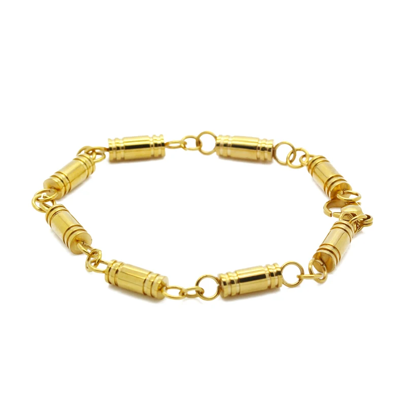 18+3CM Men Silver And Gold Color Stainless Steel Chain Bracelet Punk Male | Украшения и аксессуары