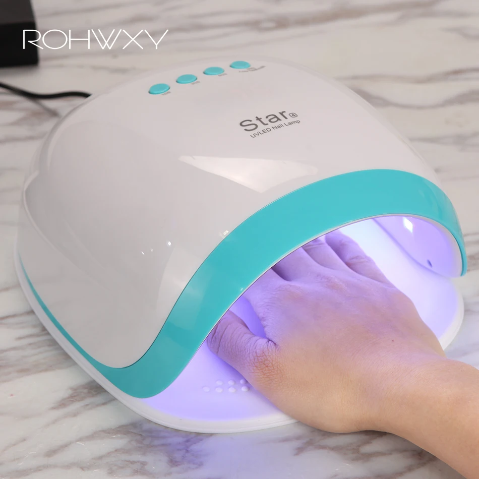 ROHWXY 60 Вт лампа для ногтей 10 s/30 s/60 s таймер ЖК-дисплей УФ светодиодная лампа для отверждения гель-лака Светодиодная лампа для маникюра для дизайна ногтей Сушилка для ногтей