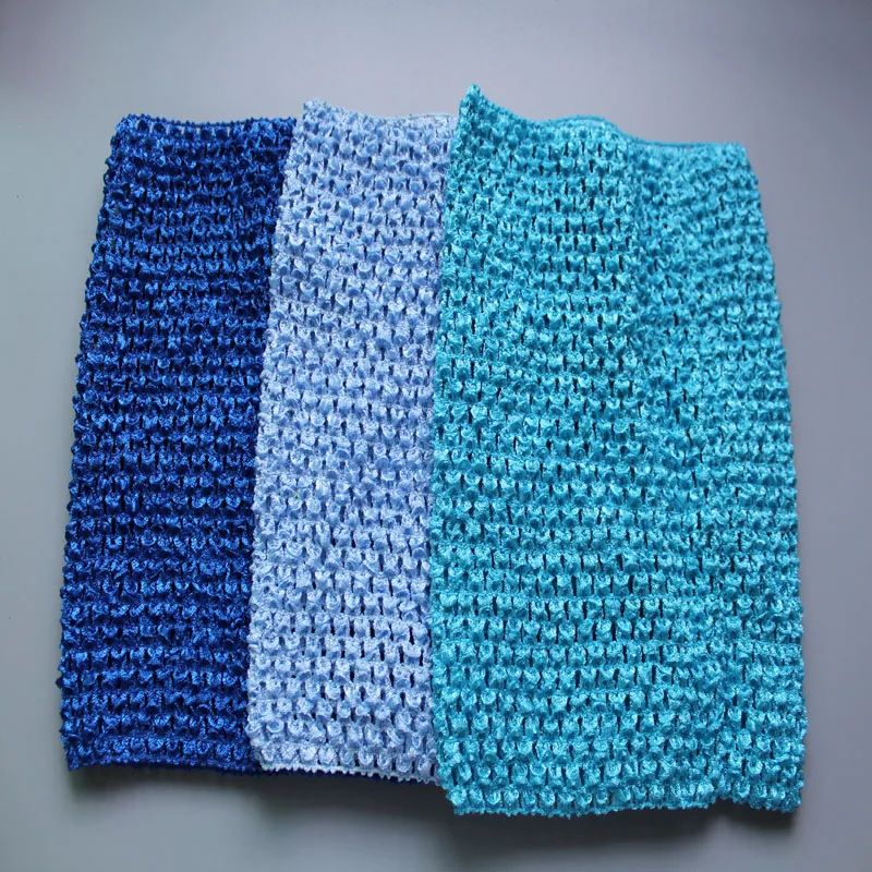 Оптовая 9 дюймов Туту вязаный крючком Топ Девочки стрейч Цветной повязка 34 Цвета