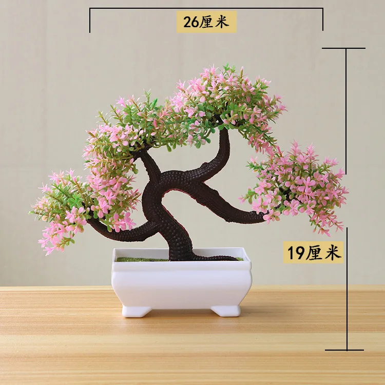 Longxu Style Pink Новые искусственные растения, бонсай, маленький горшок для дерева, растения, искусственные цветы, украшения в горшке для украшения дома, декор для сада в отеле - Цвет: Longxu Style Pink