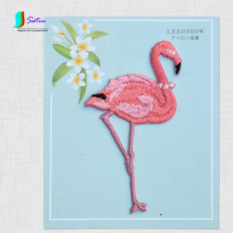 Couples Size 2 Japanese Embroidery Flamingo Patch Cloth Stickers Accounting Fashion 6*3CM And 8*4.2cm S180P | Дом и сад