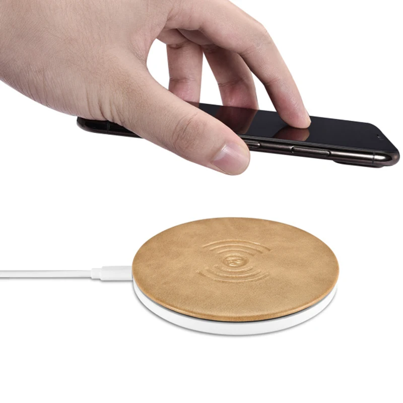 Wireless Charger for IPhone X Leather Fast Phone Samsung S8 S9 Plus Note 8 Power Bank | Мобильные телефоны и аксессуары