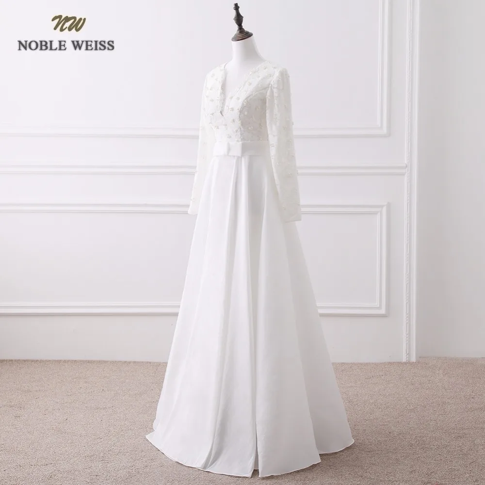 NOBLE WEISS Robe De Soiree 2019 новый стиль кружева аппликации бисером Длинные вечерние платья