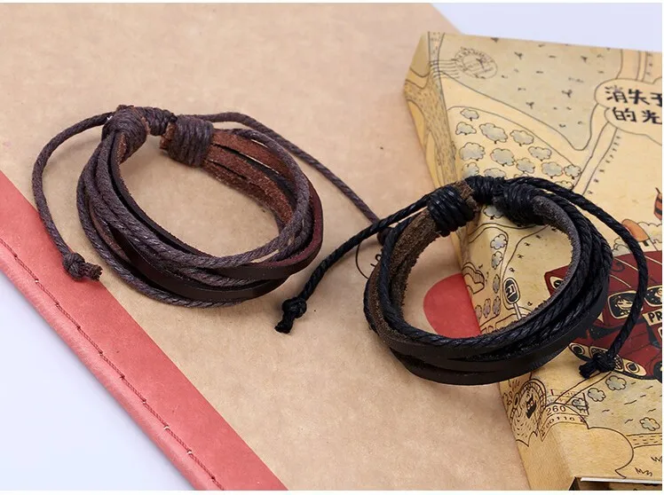 Лидер продаж 2020 летний модный простой стильный браслет плетеная кожаная цепочка