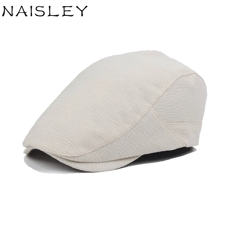 NAISLEY Brand Cotton Peaked Striped Pleated Adjustable Beret Outdoor Sun Breathable Lady Hat Women's Men Flat Berets Cap | Аксессуары
