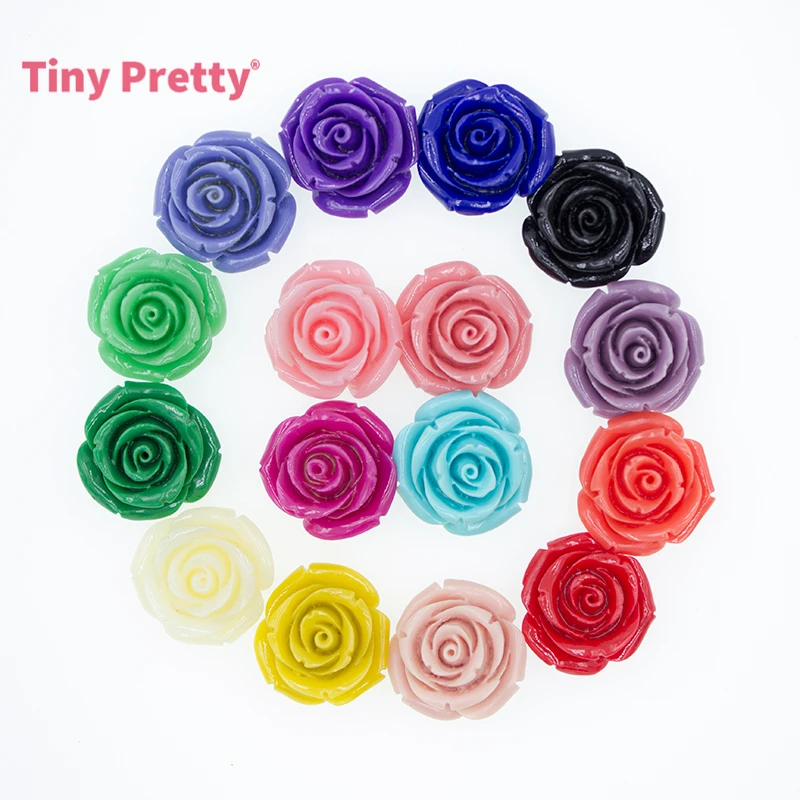 10 шт. сверленых коралловых цветковых кабошонов в форме розы 25мм для изготовления украшений в стиле DIY.