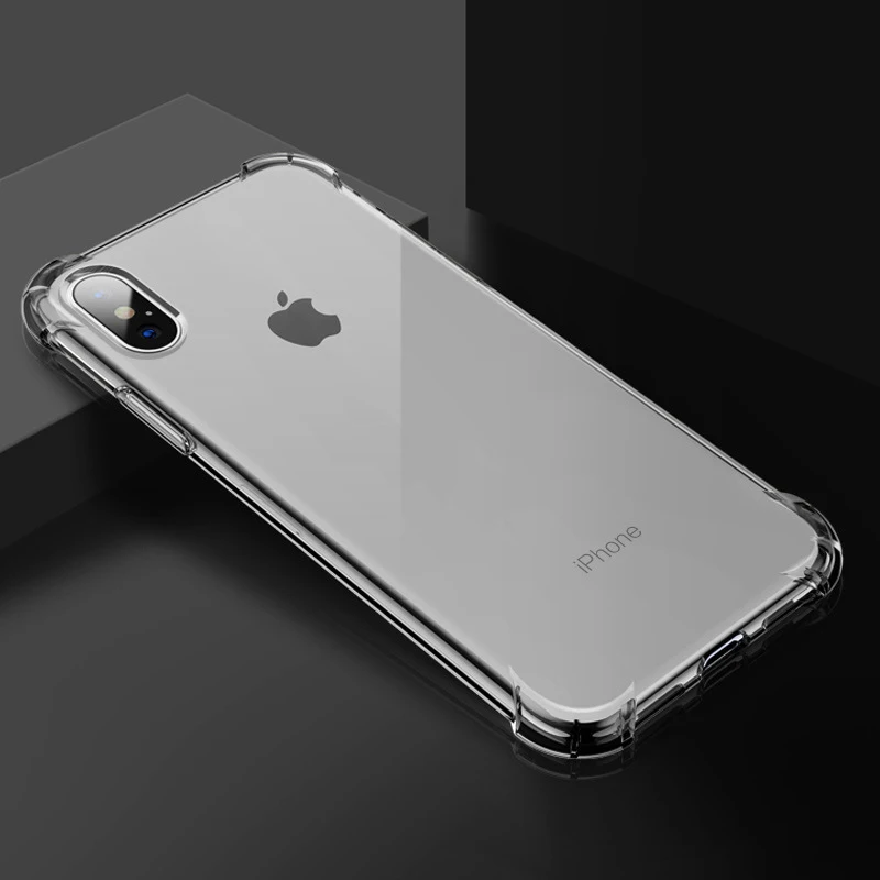Fashion Shockproof Bumper Transparent Silicone Phone Case For iPhone X XS XR Max 8 7 6 6S Plus Clear protection Back Cover |