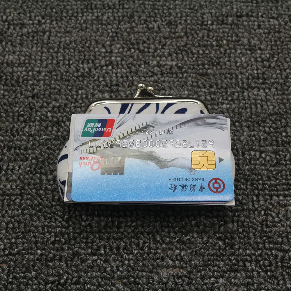 Женский кошелек и пряжка для бумажника ручной синий белый фарфор этнический