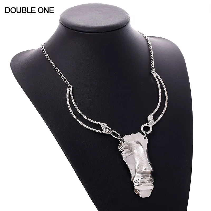 Новинка 2018 ожерелье в стиле панк Этническая маска на половину лица подвеска под