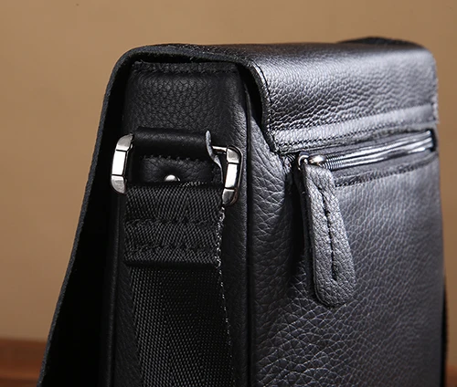 Мужская Наплечная Сумка из натуральной кожи для iPad Mini Милая Черная мягкая сумка