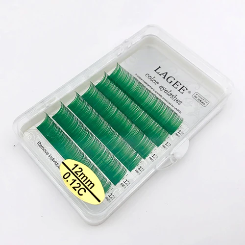 green LAGEE натуральные накладные ресницы премиум-класса коричневого цвета, Индивидуальные Накладные ресницы из искусственной норки, Мягкие Накладные ресницы радужной расцветки, ресницы для макияжа - Цвет: green