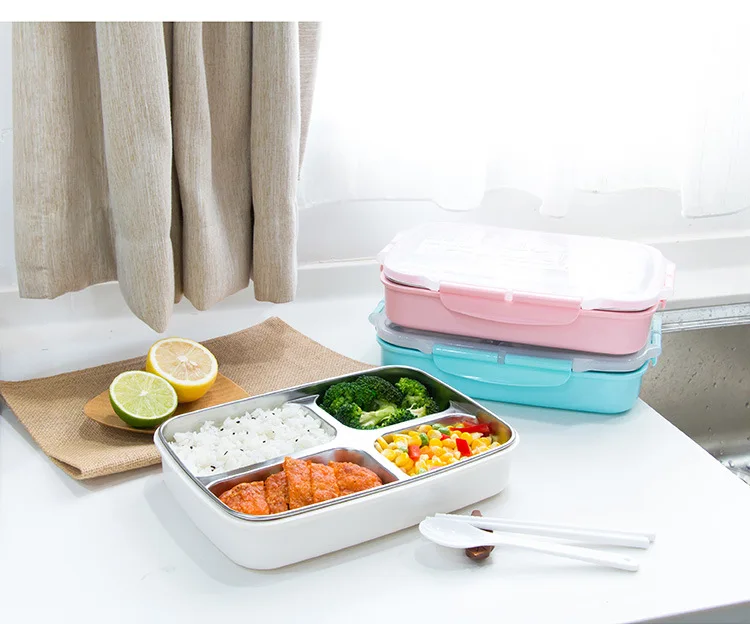 ONEUP Ланч-бокс из нержавеющей стали Bento box экологичный 1200 мл мультяшный Теплоизоляционный контейнер для хранения еды школьный офис