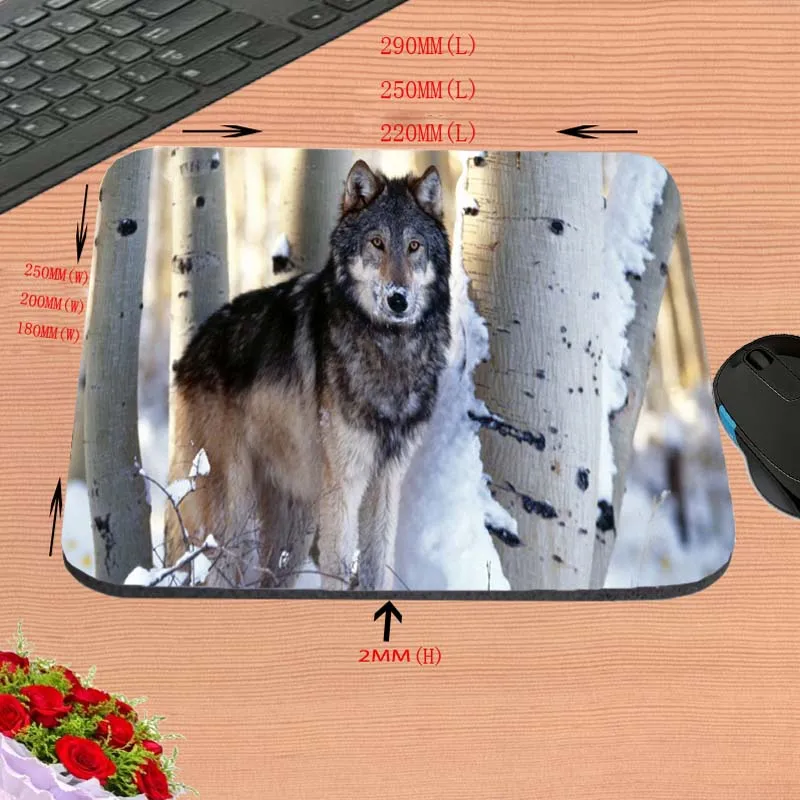 DIY снег свирепый волк Офисный Компьютерный коврик для мышки ноутбука подушки