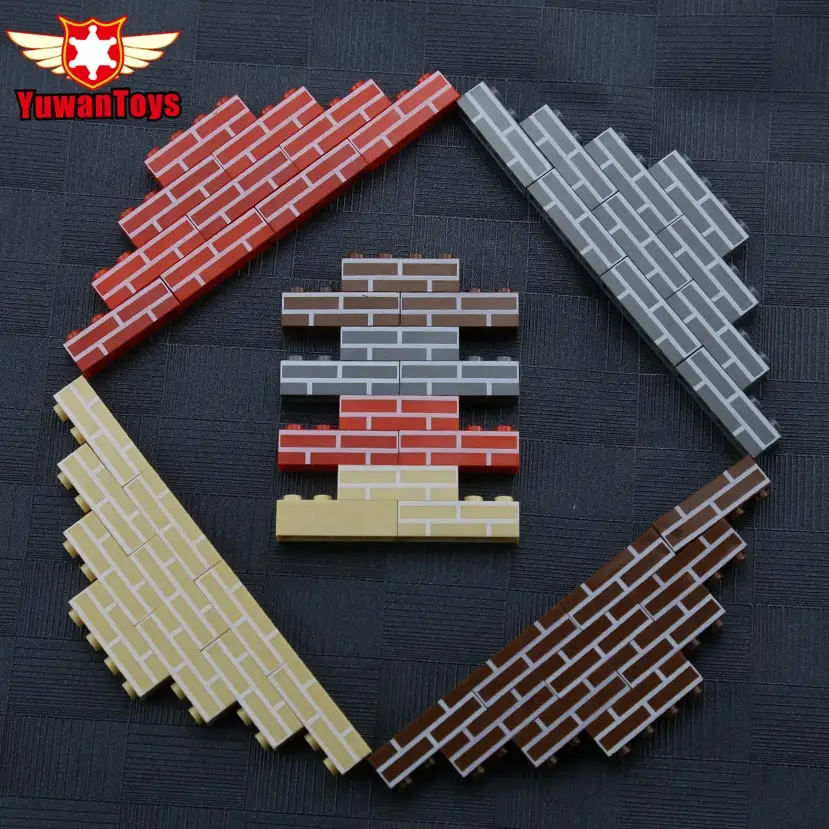 Хит 4 цвета 10/20/40 шт DIY городской блок кирпич 1X4 стеновых кирпича Моз строительные