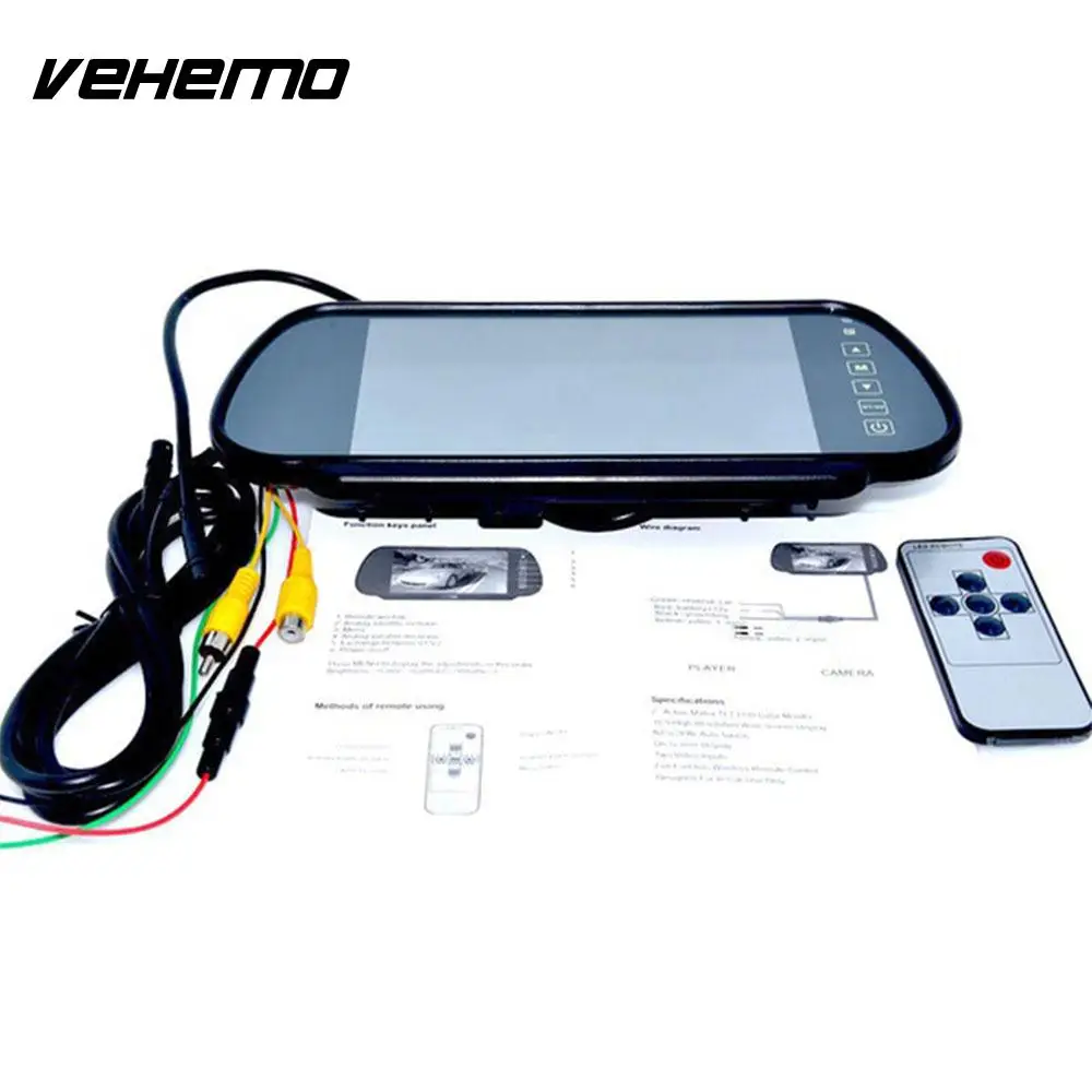 Vehemo 7 дюймов IP68 запасная камера автомобильный монитор заднего вида фотовспышка