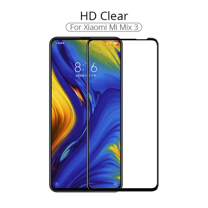 PZOZ закаленное стекло для Xiaomi mi x 3 Защита экрана 5D полное покрытие стекло для Xiaomi mi x3 смартфон защитная пленка 9H HD - Цвет: Black