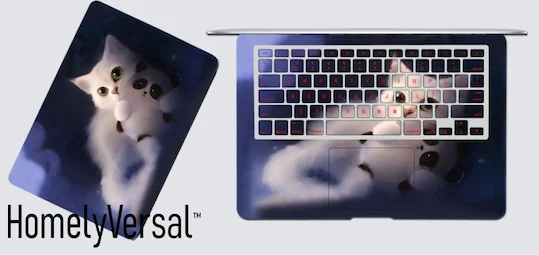 Синий Забавные милые три стороны ноутбука кожи наклейка для Macbook air pro retina 11-17 xiaomi/Dell/lenovo/ - Цвет: Синий