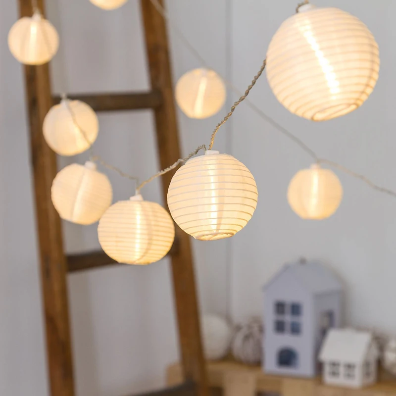 Гирлянда светодиодная теплая белая на батарейках|led lantern string|fairy lightsstring lights |