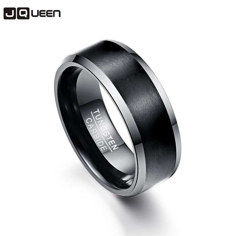 Anillos para hombres 8 мм мужское кольцо из карбида вольфрама Черные обручальные кольца подарок обещающая лента Pierscienie