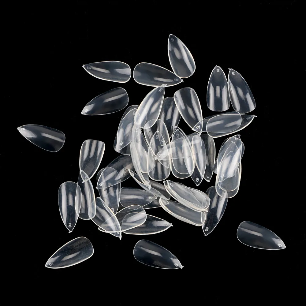 

Clear Color 600pcs/bag Oval Stiletto Pointy Full False Nail Tips Almond Shape Acrylic Gel Claw