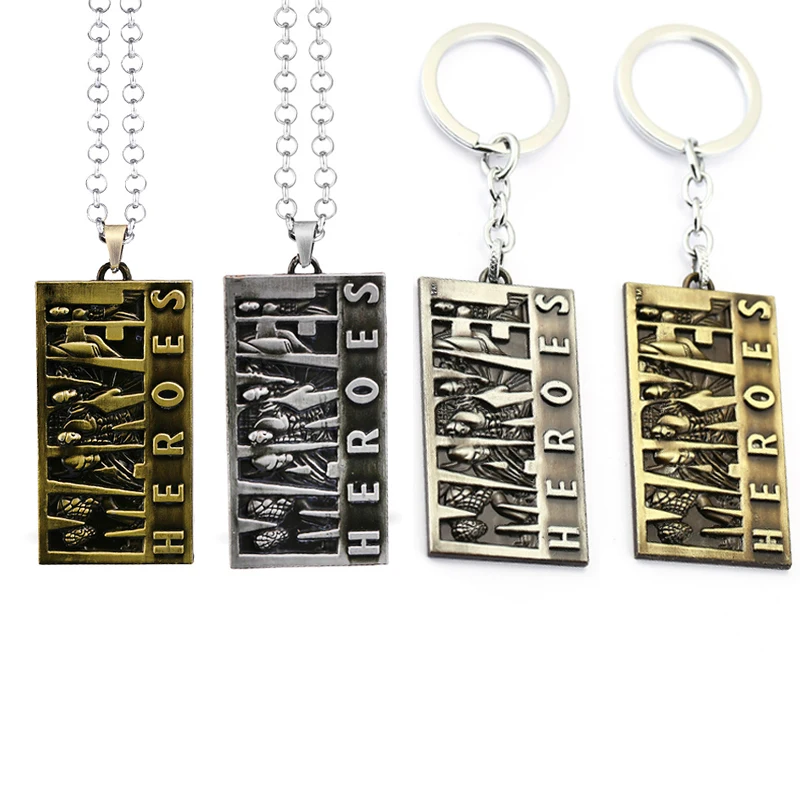 

News Heroes Keychains Letter Dog Tag Pendant Necklaces For Women Men Fashion Jewelry For Movie Fans Gift