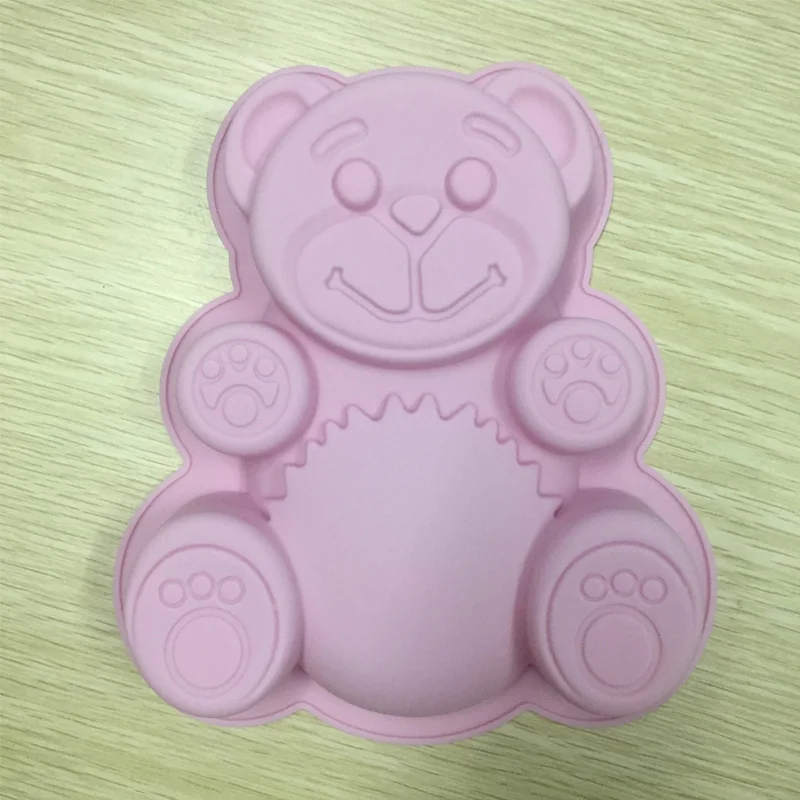 Light pink 3D форма медведя силиконовая форма для торта DIY Желе мусс Кондитерские формы десерт производитель украшения торта инструменты BPA бесплатно - Цвет: Light pink