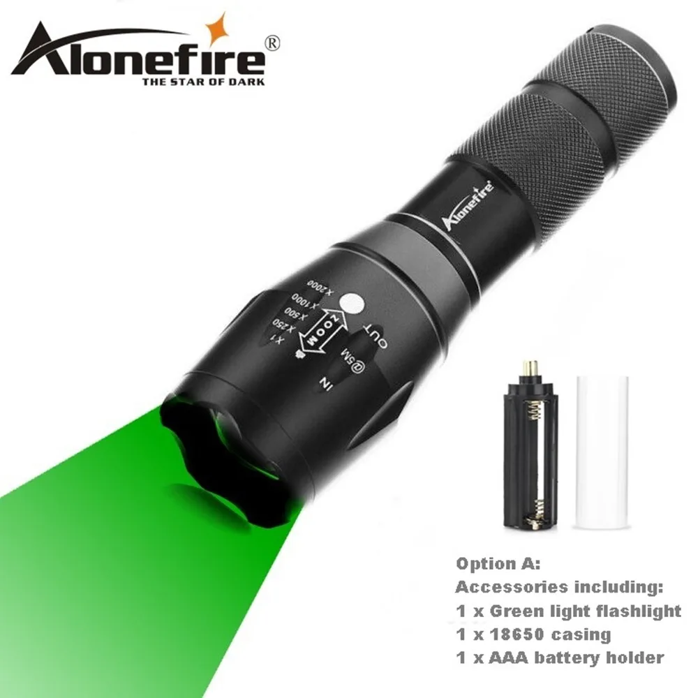 AloneFire E17 Водонепроницаемый 18650 батарея Тактический светильник-вспышка зеленый охотничий светильник зеленый Cree светодиодный охотничий светильник фонарь - Испускаемый цвет: Option A