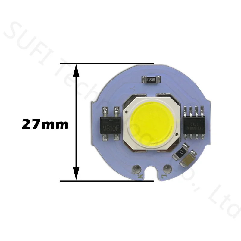Интеллектуальный IC Светодиодный Интегрированный светильник COB 3 Вт 5 7 9 белый