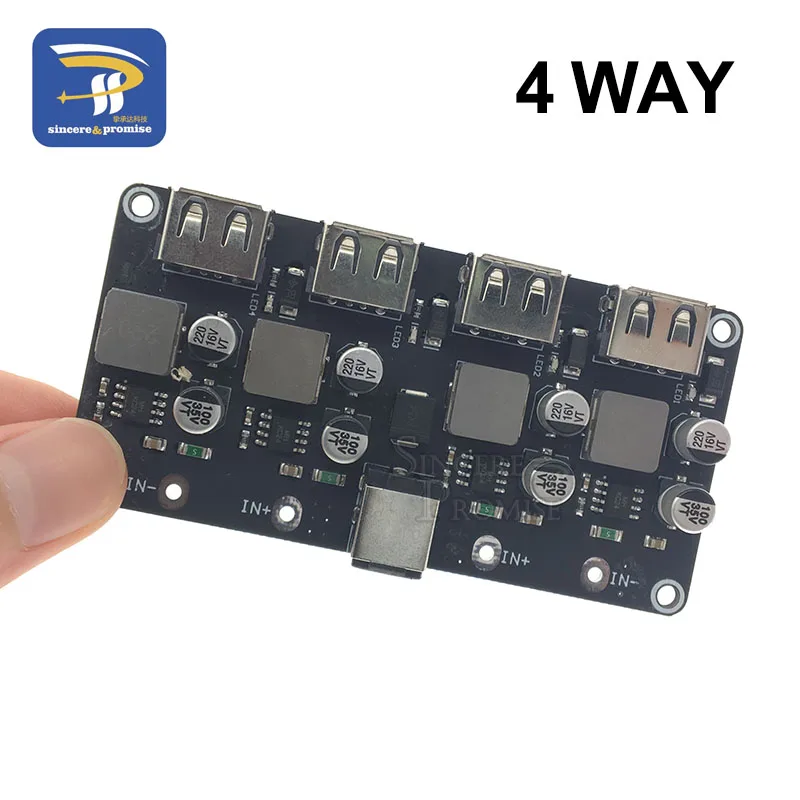 4 Way KC24 QC3.0 1 2 4 способ DC-DC понижающий преобразователь зарядки понижающий модуль 6-32 в 9 в 12 В 24 В для быстрого зарядного устройства печатная плата 3 в 5 В - Цвет: 4 Way