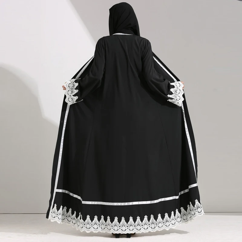 Abaya кимоно кардиган халат длинный кружевной мусульманский хиджаб платье Абая для