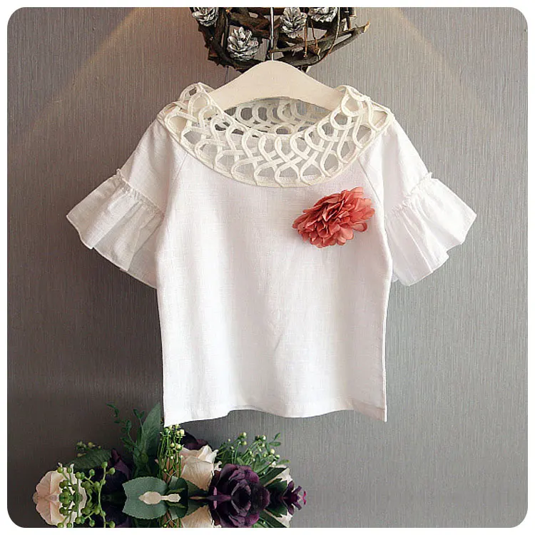 Модный хлопковый комплект одежды для маленьких девочек BibiCola белая футболка с