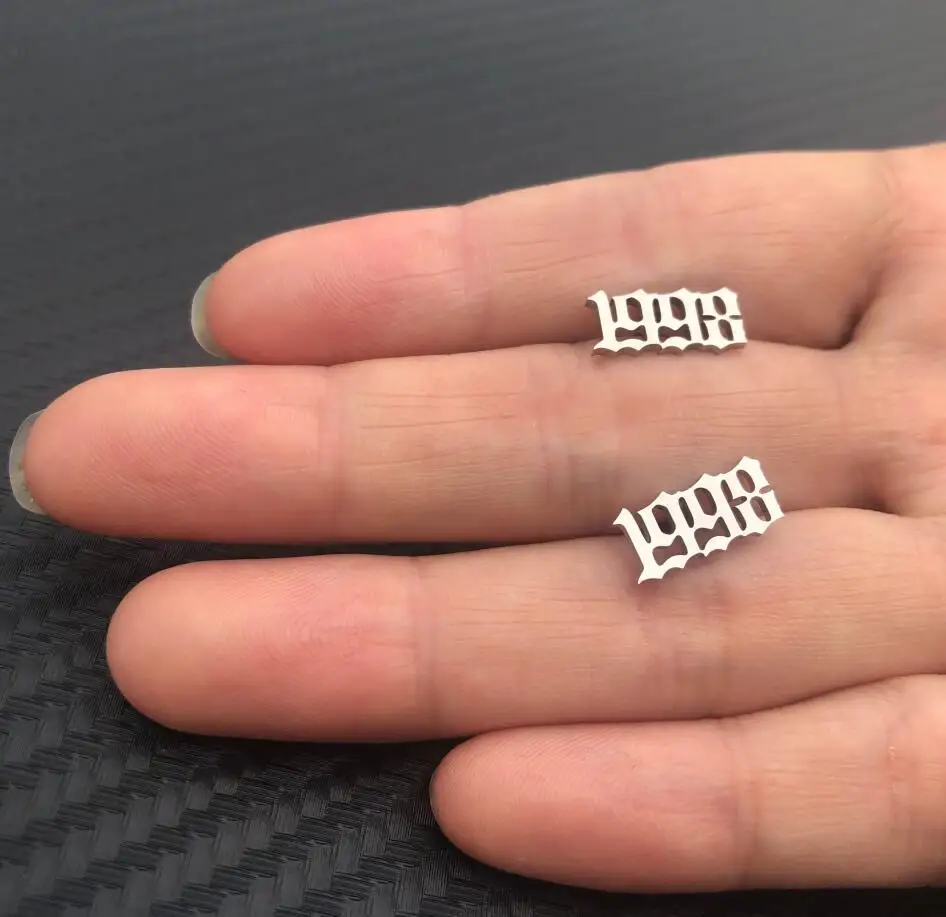 Женские серьги из нержавеющей стали yiustar гвоздики с цифрами и подарок на день