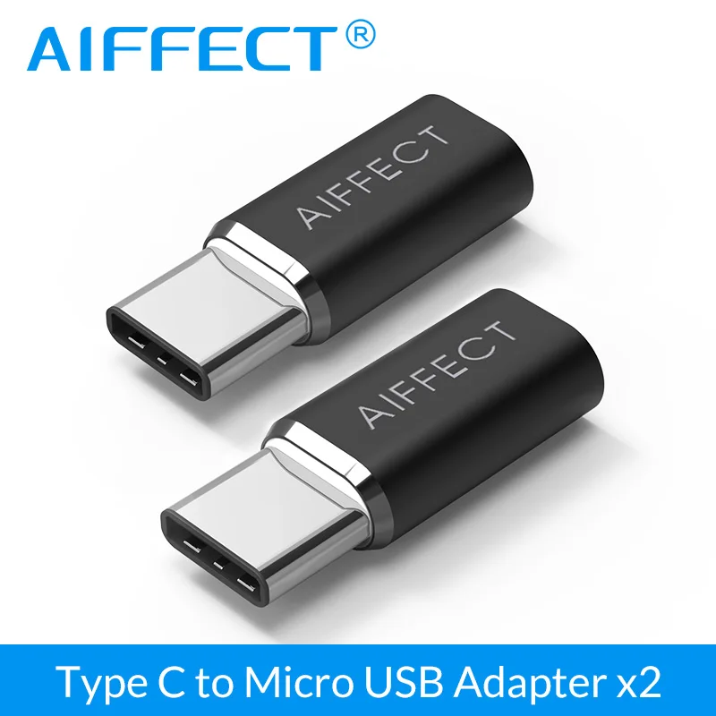 AIFFECT 2 шт Тип C к Micro USB адаптер конвертер Type B для Samsung Xiaomi LG c устройств|micro usb adapter|micro