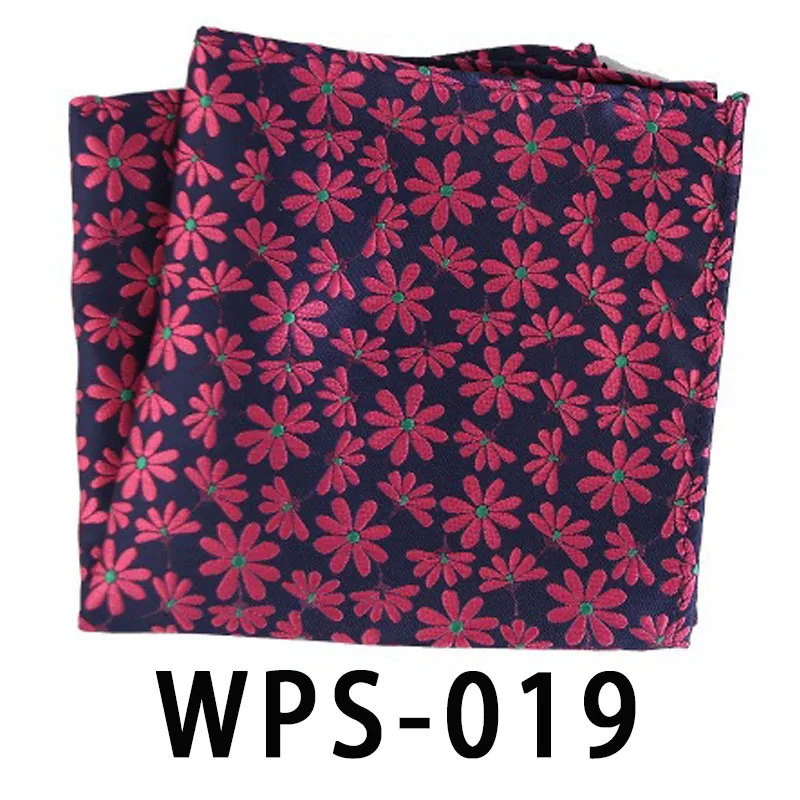 WPS-19 Новые дизайнерские мужские носовые платки, Популярные Квадратные носовые платки 25X25 см, большие мужские носовые платки с цветочным узором в горошек для мужского костюма - Цвет: WPS-19