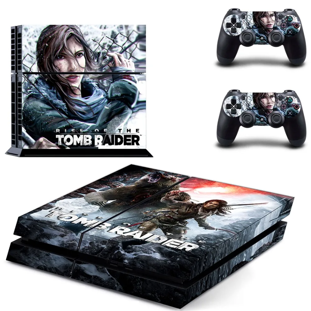 Виниловая наклейка на кожу игровой Rise of Tomb Raider PS4 для консоли Sony Playstation 4 и 2