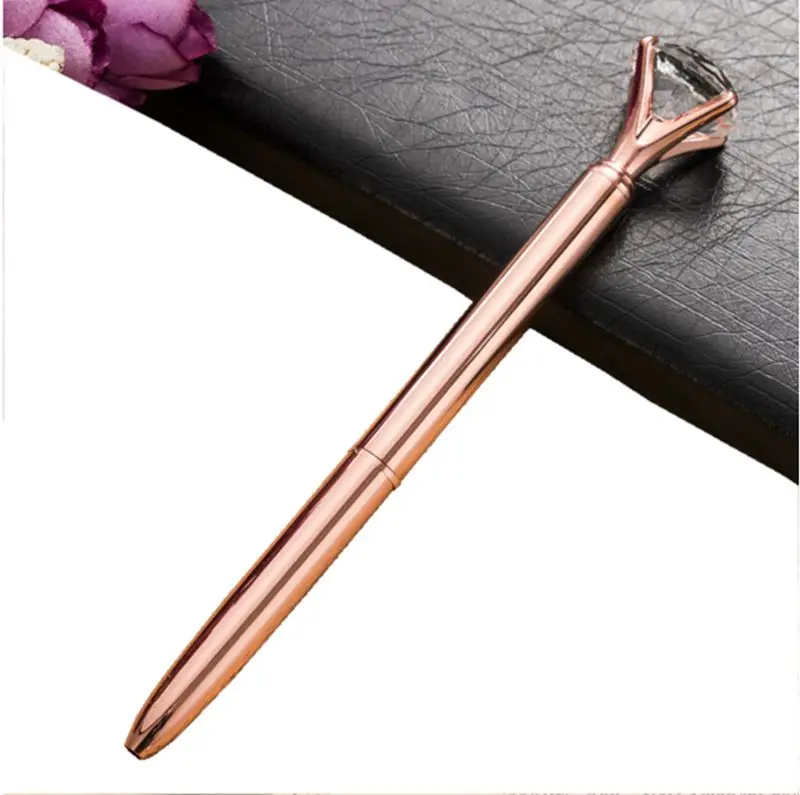 Новинка шариковая ручка с кристаллами модная большая металлическая для девушек