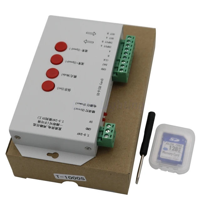 T 1000S sd карта LED RGB контроллер 2048 пикселей Led управление Поддержка DMX512 WS2811 WS2812B WS2801