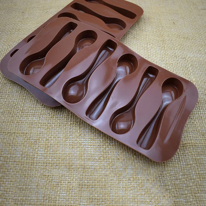 1 шт. Siliocone шоколадная форма 6 решетки в форме ложки печенье ручной работы макет