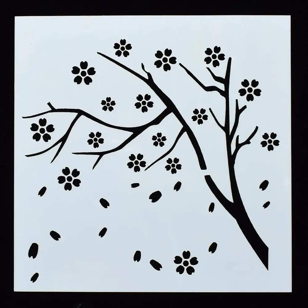 1 шт. многоразовый трафарет в форме цветка сливы дерева Аэрограф рисование