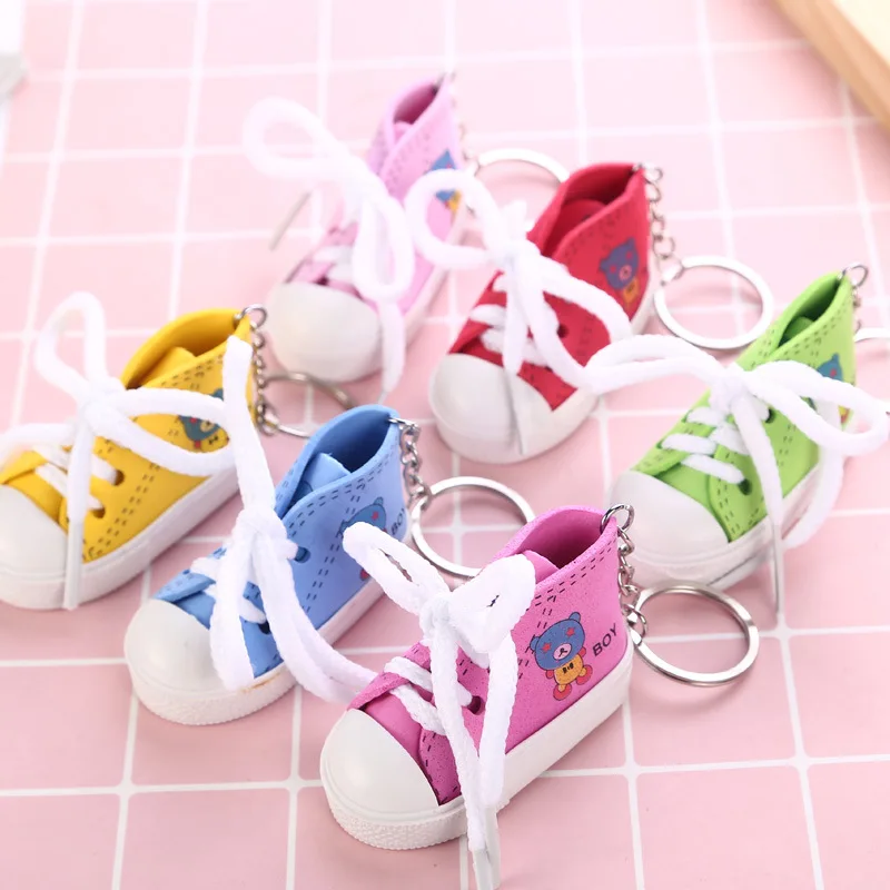 1 шт. мини-холст брелок для ключей в виде туфли милые теннисные сумки Подвеска