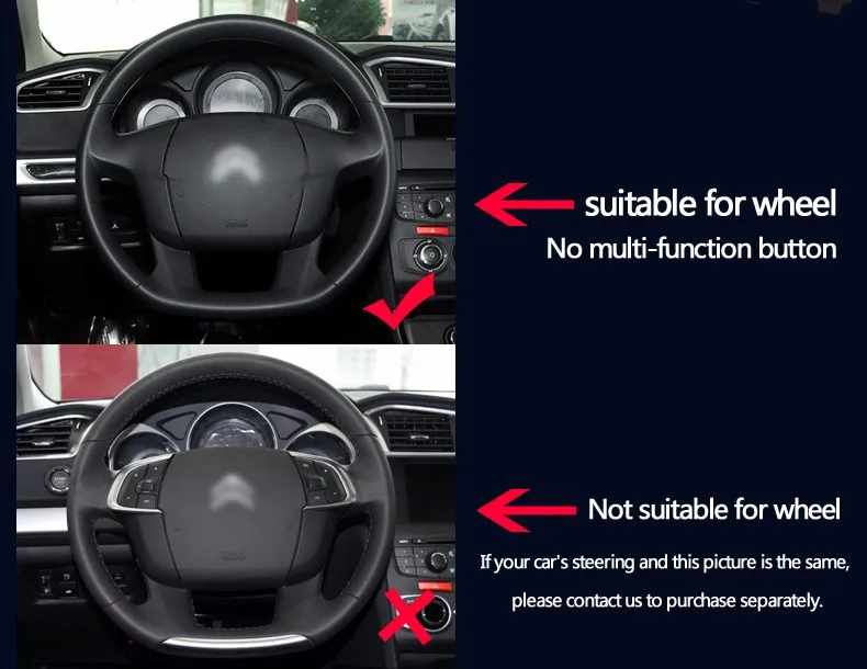 Блестящие пшеницы черный кожаный чехол на руль для Citroen C4 C4L C4