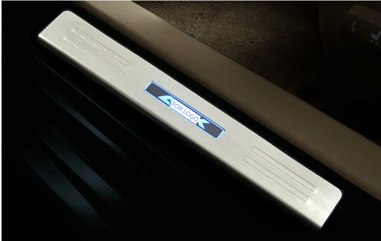 LED нержавеющая сталь Накладка порога 4 шт./компл. автомобильные аксессуары для