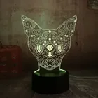 Amroe Новый 3D Кот домашний декор голова котенка олень светодиодный 7 цветов Изменение табби настольная иллюзия Лампа медальон спальня вечерние лампы Ночник светильник
