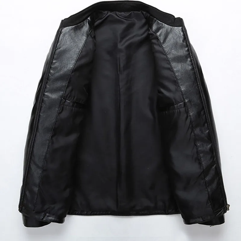 Мужская кожаная куртка с длинным рукавом MFERLIER большие размеры 5XL 6XL 7XL 8XL 2
