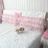 romantic princess bed headboard cover wedding decorative embroidery cushion cover elegant bow cake layer bed head board towel