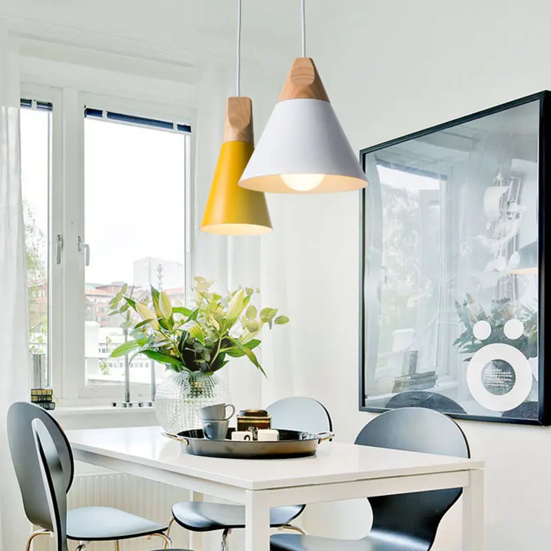 Современные подвесные светильники Lamparas Светодиодная лампа Цветной алюминиевый