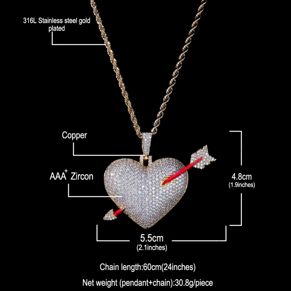 Золотая и серебряная стрелка в стиле KING BLING стрелы хип хоп красная Подвеска со