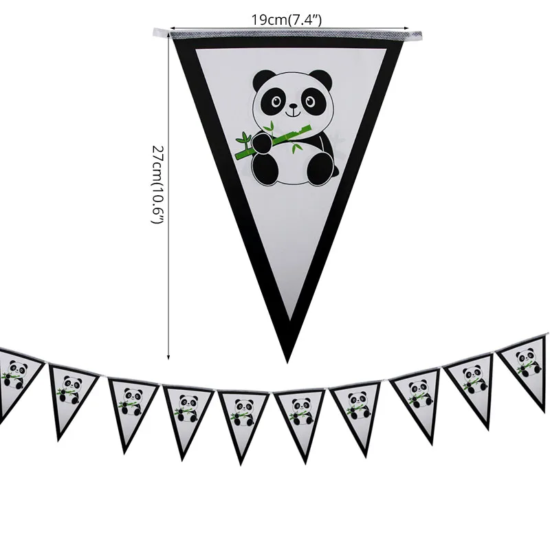 1set Paper Banner WEIGAO панда день рождения одноразовая посуда для вечеринки посуда фольга панда надувные звезды Воздушные шары День рождения украшения дети - Цвет: 1set Paper Banner