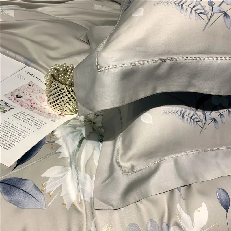 Летнее Европейское постельное белье наборы королевского размера tencel постельное белье пододеяльник простыня наволочки