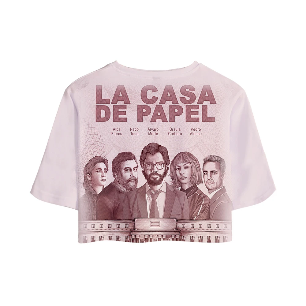 ТВ серии денег La casa de papel 2019 Новый 3D топы культур для девочек футболка с короткими